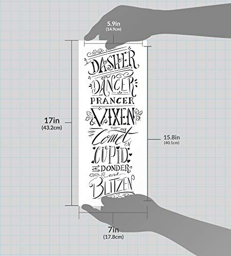 Reindeer Night Before Christmas Stencil By Studior12 | Holly Heart Ampersand | Reusable Mylar Template Paint Vertical Wood Sign | Craft Rustic Holiday Home Decor Diy Seasonal Winter Gift Select Size #TOP3