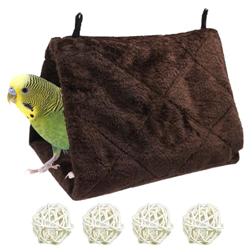 QEEROYO Hamac pour Oiseaux Pivoine Perroquet Nid Jouet, Hamac Nid D'oiseau Hiver Chaud Bird Nest...