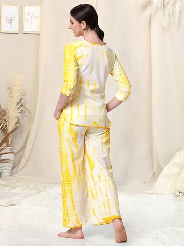 Image of MIRCHI FASHION Pure Cotton Cord Set | Shibori Printed Short Kurti with Palazzo Pant | Ethnic Co-ord Set for Women | Summer Office Wear