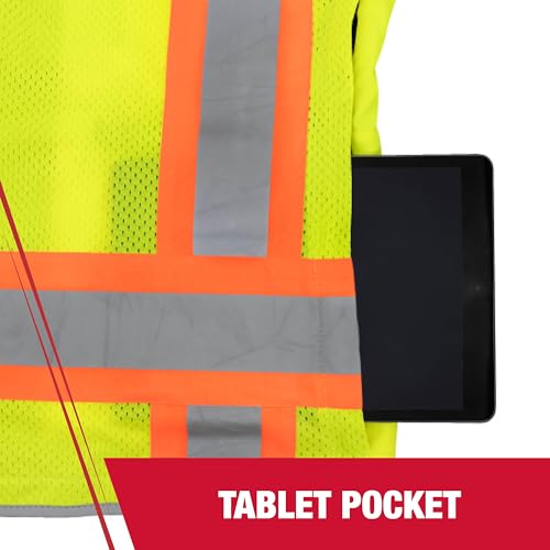 Radians Womens Standard Hi-Vis Orange Class 2 Heavy Woven Two Tone Engineer Vest Size L by Radians - Image 6