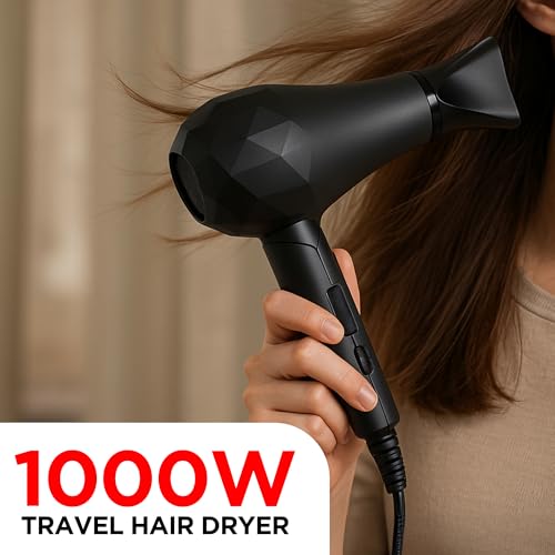 IONOS Travel Hair Dryer with Status Styling Technology - 1000W, 2 Speeds, Dual Voltage, Folding & Lightweight (IONTHD1PB10) - Image 5