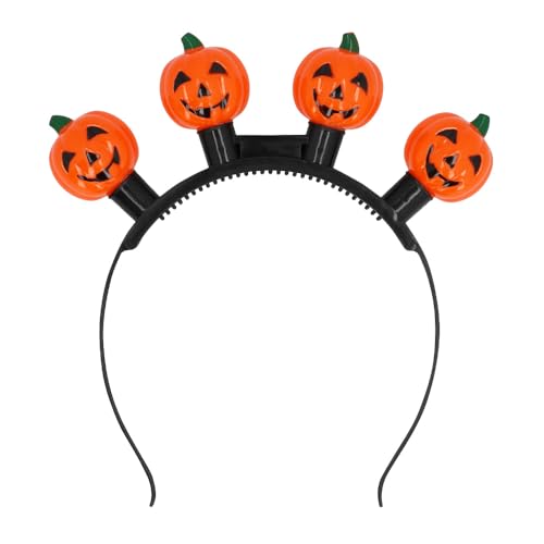 Boland 72328 - Diadema LED calabaza incl. batería, diadema para el pelo para disfraces, Halloween y carnaval, calavera