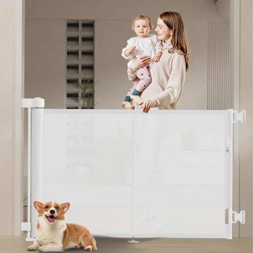 Puerta Seguridad Bebé Extensibles, Nueva Actualización, 0-150 cm Barrera Seguridad Niños y Perros, Vallas de Seguridad para Niños Escaleras y Pasillos, Interiores y Exteriores