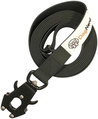 8FT Heavy Duty Silicone Dog Leash for Large Dogs - Black