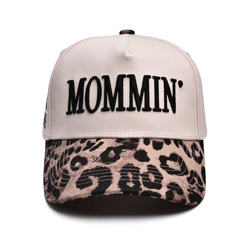 Image of Mommin Trucker Hat, Adjustable Embroidered Vintage Two-Tone Mama Baseball Cap