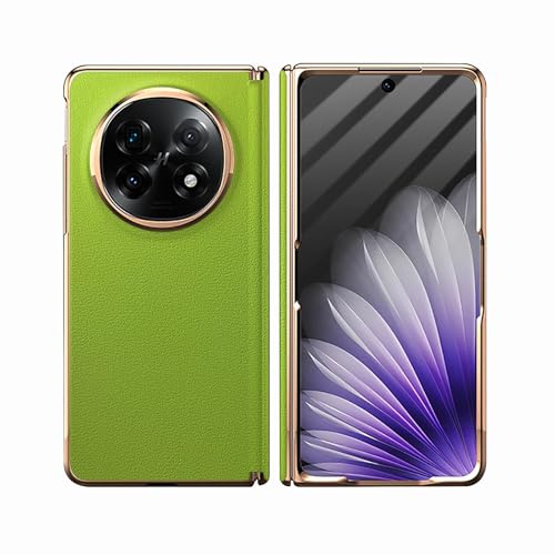 For Oppo Find N6�p �{�v�P�[�X ? �q���W�ی�E�ϏՌ��X�N���[���v���e�N�^�[�t���A���b�L���H�G�b�W�̃~�j�}���J�o�[,Green