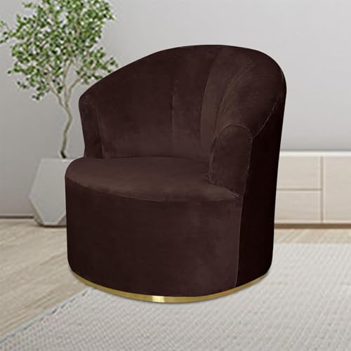 Funda para silla de barril en terciopelo elástico de alta gama color blanco puro 3
