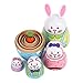 Yoption 5 Pcs Russian Matryoshka Dolls Handmade Wooden Rabbit Bunny Nesting Dolls Set for Christmas Easter Birthday Gift Home Decoration (Rabbit)