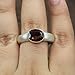 Red Garnet 925 Sterling Silver & Brass Handmade Boho Stacking Ring Gift Jewelry For Her (6.5)