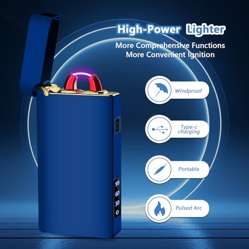 Encendedor eléctrico recargable a plasma USB C azul hielo miniatura 4