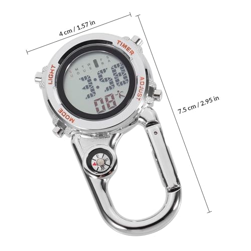 Reloj de bolsillo de supervivencia con brújula y mosquetón integrado 2