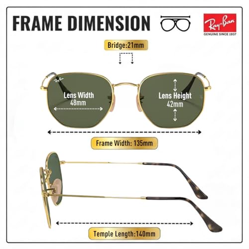 Image of Ray-Ban RB3548N HEXAGONAL FLAT LENSES Sunglasses w /Official Eyewear Kit