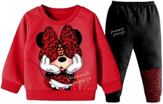 بيجامة بناتي تيشرت أحمر وبنطلون اسود