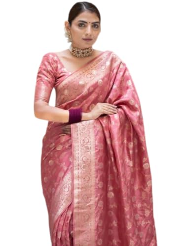 Image of Flosive Women's Soft Kangivaram Silk Saree With Copper Zari Weaving With Boluse