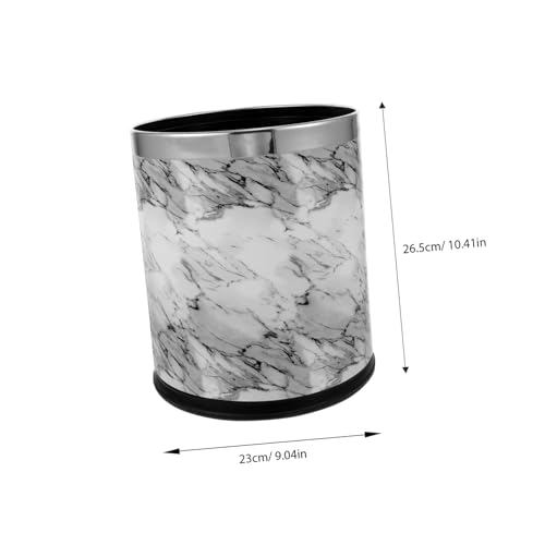 Caneca de basura estilo mármol Alipis rectangular miniatura 2