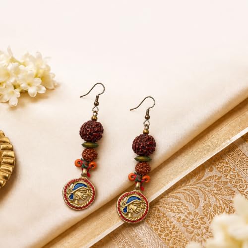 Image of Handcrafted Tribal & Dhokra Art Earrings Collection for Women - Royal Boho Statement Designs in Brass, Wooden, Beaded & Geometric Styles
