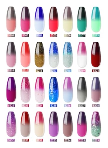 Color Changing Gel Nail Polish - Glitter Temperature Gradient