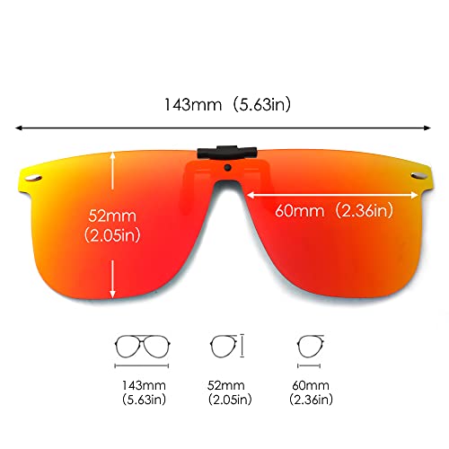 JM Polarized Clip on Sunglasses One Piece Rimless Flip up Mirrored Lenses for Driving2
