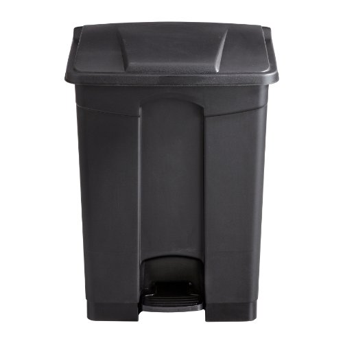 Safco Step On Plastic Trash Can with Foot Pedal, 17