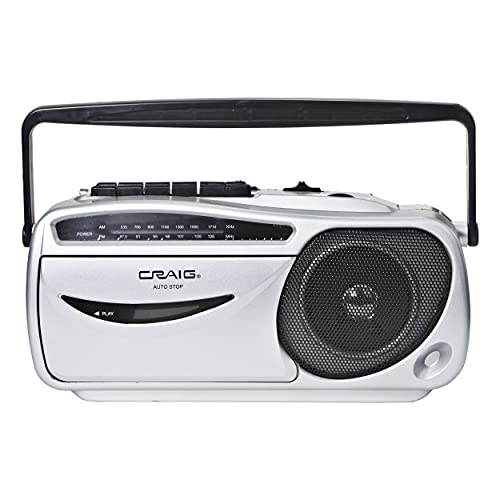 Craig CD6911 Portable Cassette Player/Recorder with AM/FM Radio in Silver and Black | AC / DC Operation | Headphone Jack Supported | Cassette Recorder | Rod Antenna | - Thumbnail 4