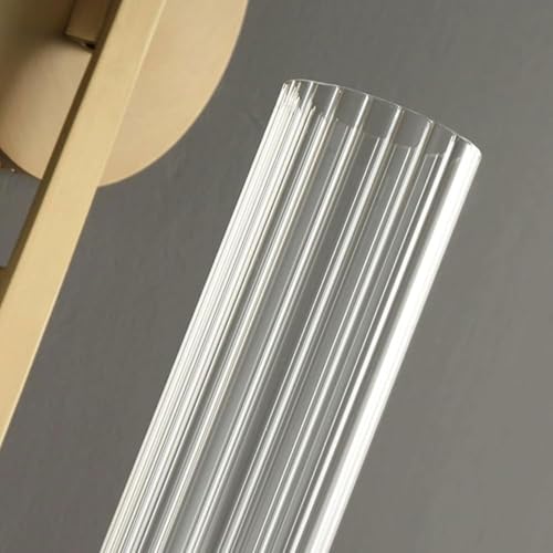Lámpara de pared de latón contra la luz difusa: vidrio largo estriado 5