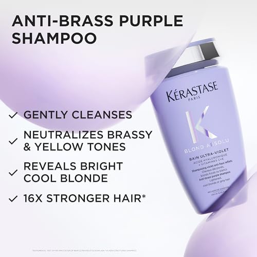 Image of KERASTASE Blond Absolu Bain Ultra-Violet Shampoo - Neutralizes Brassy Undertones, With Blue and Violet Pigments, Restores Shine and Softness