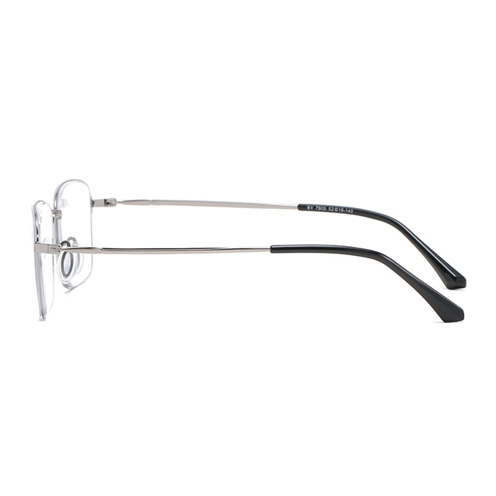 Gafas de Lectura para Hombres Gafas cuadradas de Metal con Montura Completa Anti-Blue Light Gafas para Ancianos Ligeras y cómodas Gafas antideslumbrantes,Silver-+3.00
