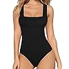 MANGOPOP-Womens-Square-Neck-Sleeveless-Tank-Top-Long-Sleeve-Bodysuits-Jumpsuits MANGOPOP Tank Top Bodysuit for Women Square Neck Sleeveless Body Suit(Medium,Black)