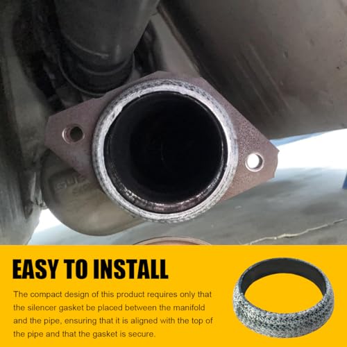 Image of ID 54mm Car Exhaust Gasket, High Grade Graphite Flange Gasket Seal Muffler Ring for Piping Connection, Leakproof Manifold Exhaust Donut Gaskets Replacement for SUV Truck RV