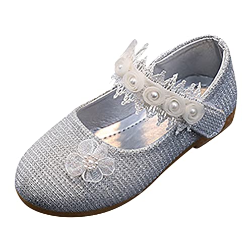 Fashion Summer Children Sandals Girls Casual Shoes Round Toe Low Heel Hook Loop Pearl Flower Dress Girls Cleats Size 2