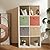 DOMEraax Storage Cube Organizer Bin 13" x 15" x 13" Large Boxes Fabric Basket with Handles for Organizing Shelves Closet Clothes 4 Color Set A