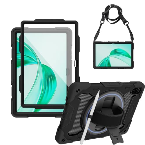 Junfire Coque Antichoc pour Honor Pad X8a 11 Pouces 2024, étui de Protection Robuste Armure avec Protecteur d'écran, Support Rotative à 360°, Dragonne et...