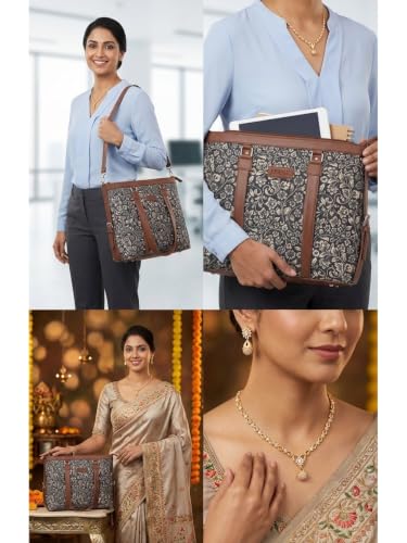 Image of Stylish Tote Bags for Office Use | Laptop Bag 15.6 inch | Purse for Women | Vegan Leather Handbag | Daily & Travel Use |