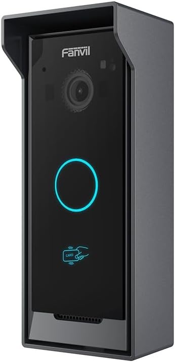 Fanvil i60 IP Video Door Intercom System PoE with RFID, 1 Call Button, Infrared Camera, Black