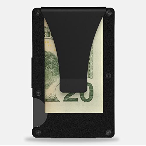 Slim Wallet With Money Clip, US Army Veteran 82nd Airborne Division Military Flag Airborne Division Veteran Retired Gifts Army Infantry Ranger, 3.35 x 2.13, Black, MWL00012