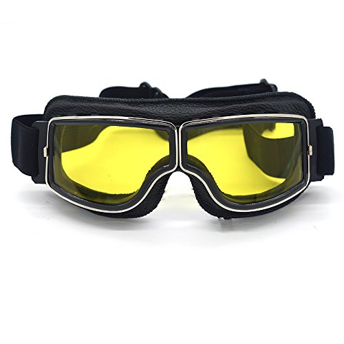 evomosa Motorcycle Riding Goggles Vintage Glasses Anti-Scratch Scooter Ski Eyewear for Men Women