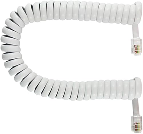 Miniatura 4 de SAISN Cable modular para teléfono en espiral para teléfono (15 pies, blanco)