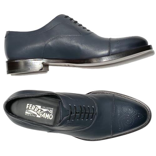 Goya Leather Captoe Brogue Oxford Men's Grey Dress Shoes (Salvatore