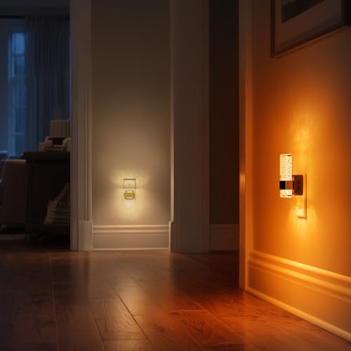 Image of LED Night Lights Plug into Wall, 3 Level Dimmable Night Light | Bubble Decorative Nightlight, Dusk to Dawn Sensor, Wall Sconce-Style Design Nightlights for Bathroom, Hallway, 3CCT