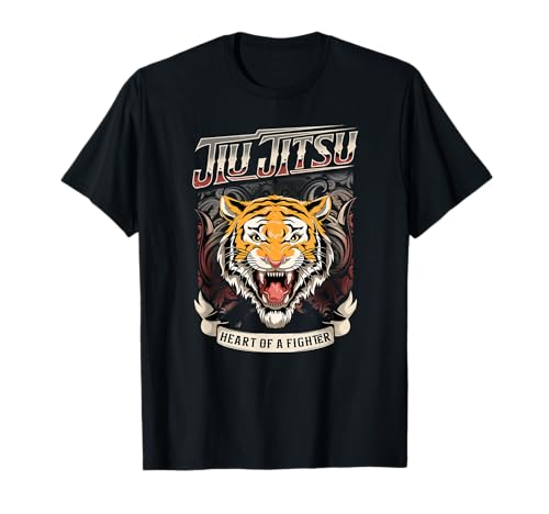 BJJ Heart Of A Fighter - Jiu Jitsu Angry Tiger Maglietta