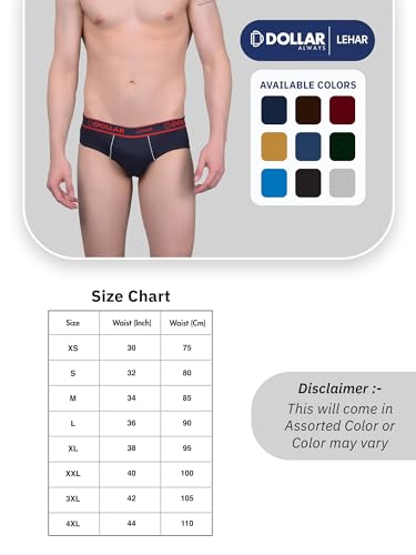 Image of Dollar Lehar Super Combed Cotton Mens Brief - Actual Colour May Vary