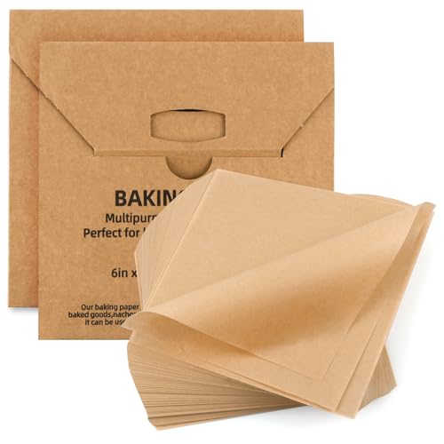 Tikxlafe 6x6 Inch Parchment Paper Sheets 1000 Pcs, Unbleached Non-Stick