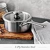 Merten & Storck Tri-Ply Stainless Steel 3QT Saucepan Pot with Lid, Professional Cooking, Multi Clad, Measurement Markings, Drip-Free Pouring Edges, Durable Glass Lid, Induction, Oven & Dishwasher Safe #1
