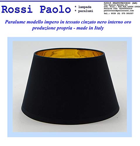 Paralume coprilampada impero d30 in tessuto nero