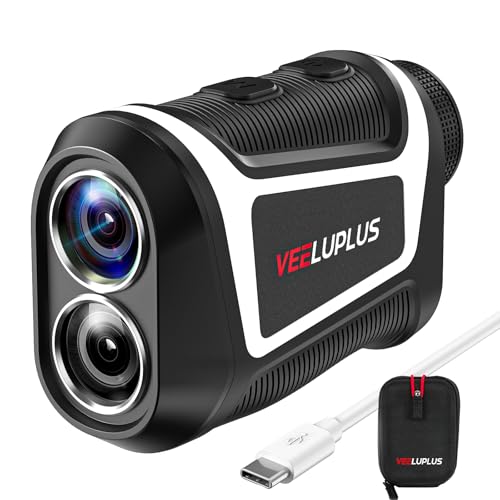 Range Finder Golf with Slope, 30,000 Uses on a Single Charge, 0.28S Fast Flag Lock, USB-C Rechargeable, Magnet Mount Laser Rangefinder, Golf Ranger Finder LCD Clarity View VEELUPLUS