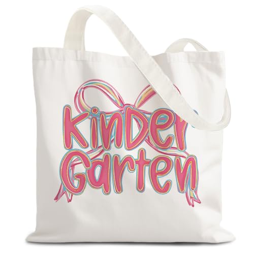 LZYRF FBD Kid Coquette Pink Bow Canvas Tote Bag
