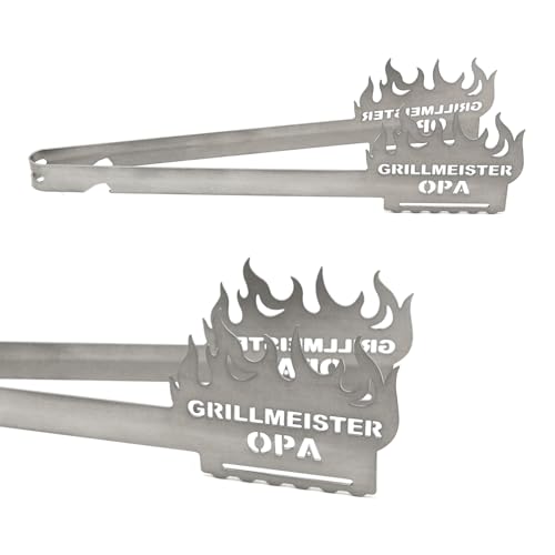 Grillzange Motiv Grillmeister Opa, spülmaschinengeeignet, Geschenkidee, Männergeschenk, Geschenk für Opa, Großvater