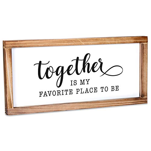 Together Is My Favorite Place To Be Sign 8x17 Inch, Farmhouse Signs Home Decor, Together Is My Favorite Place To Be Wall Decor, Together Is A Beautiful Place To Be Wood Sign, Rustic Home Decor Signs