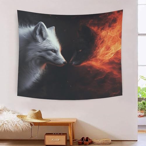 Tapisserie loup 3D : la solution textile amovible pour masquer un mur abîmé de dortoir