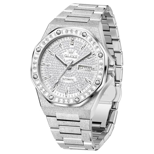 Image of OLEVS Automatic Mens Watches Self Winding Mechanical Business Luxury Dress Wrist Watch Stainless Steel Waterproof Luminous Day Date